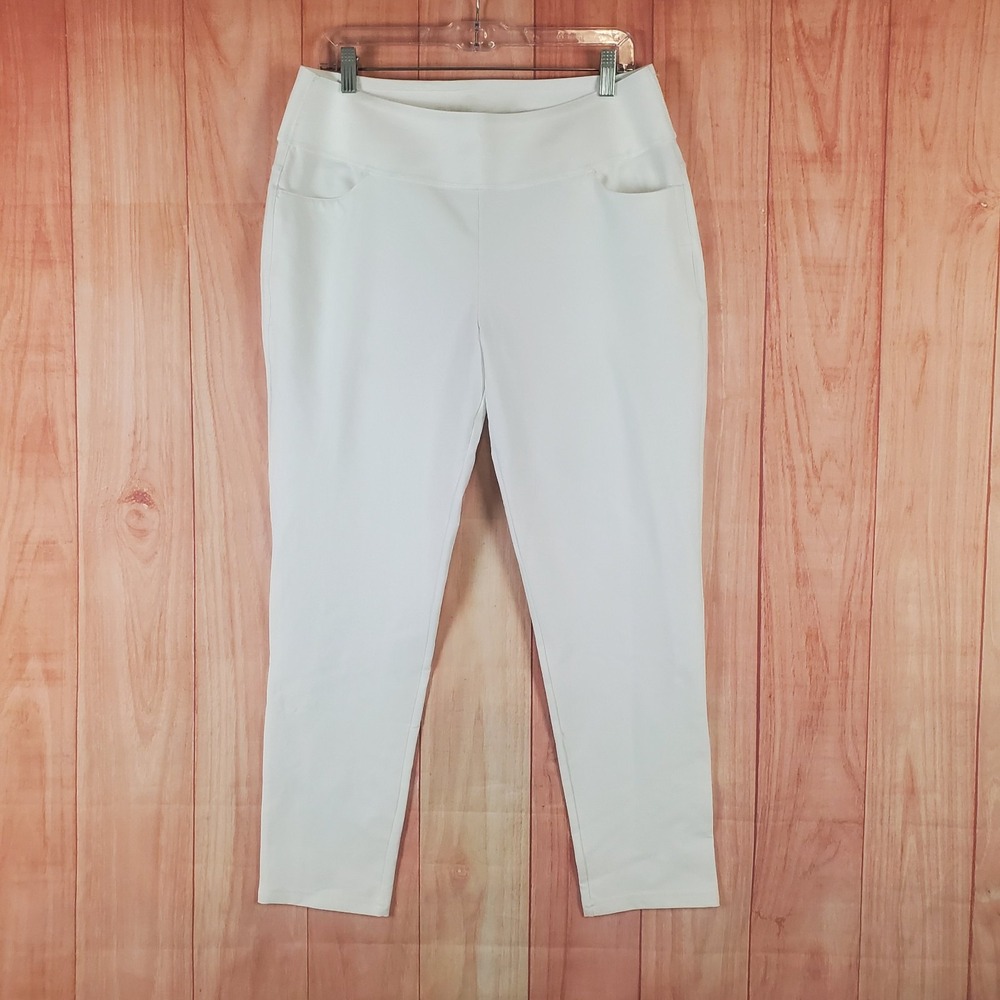 Puma Womens Golf Pants Sz 2XL White Polyester Stretch Pull On Straight Leg